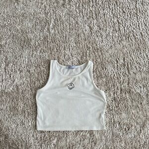 White Smiley Face Tank Top